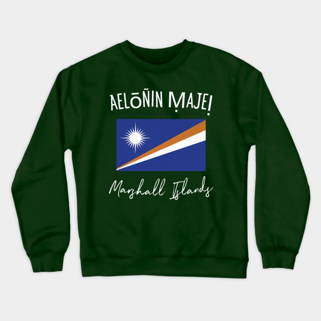 Marshall Islands Flag Crewneck Sweatshirt by phenomad